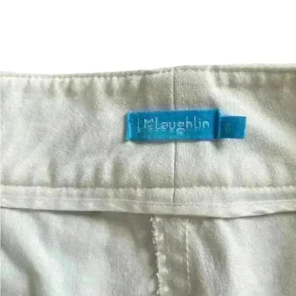 J. McLaughlin White Denim Straight Cropped Cotton/Spandex Pants Size‎ 8 - Picture 4 of 12